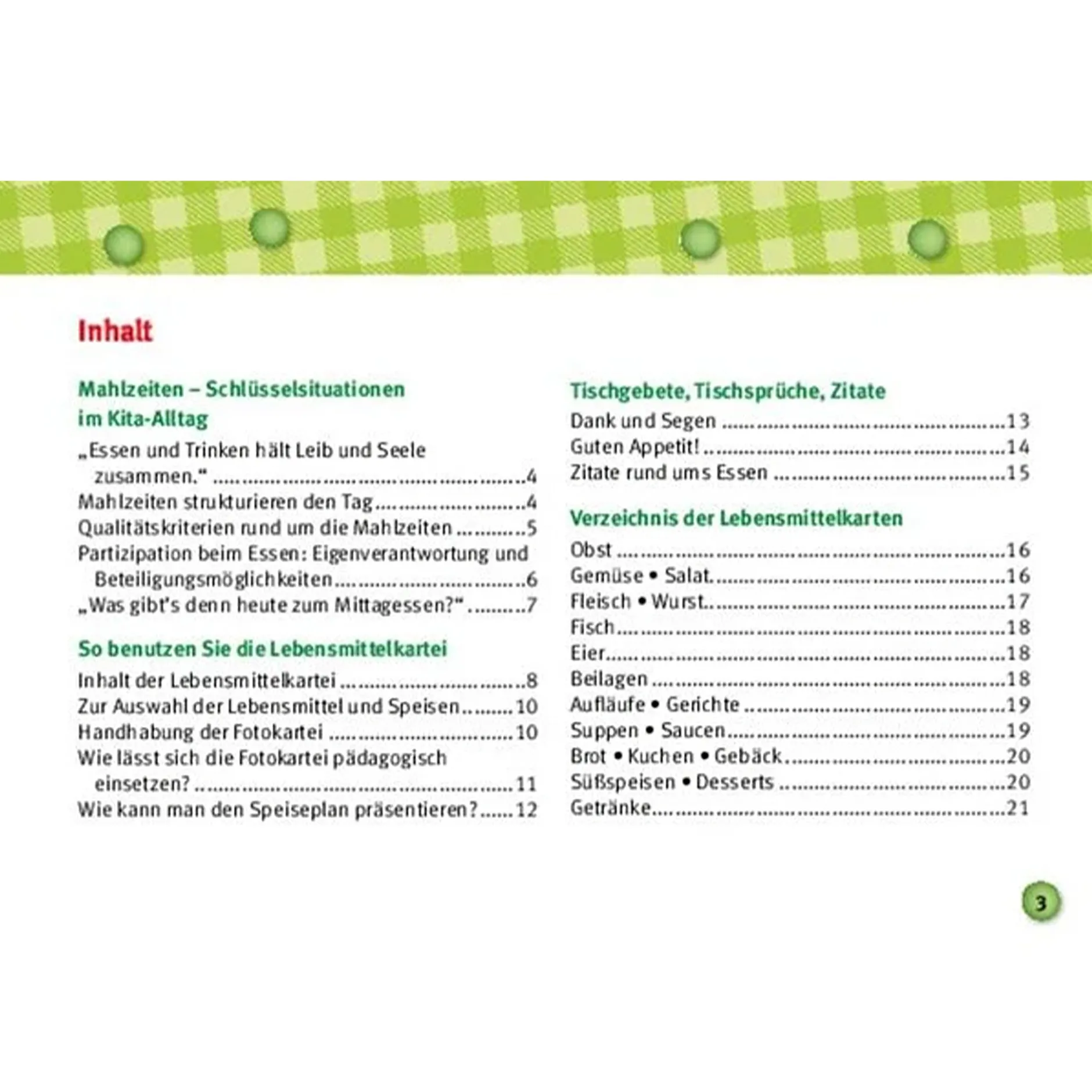 Mahlzeit! Der Kita-Speiseplan in Bildern