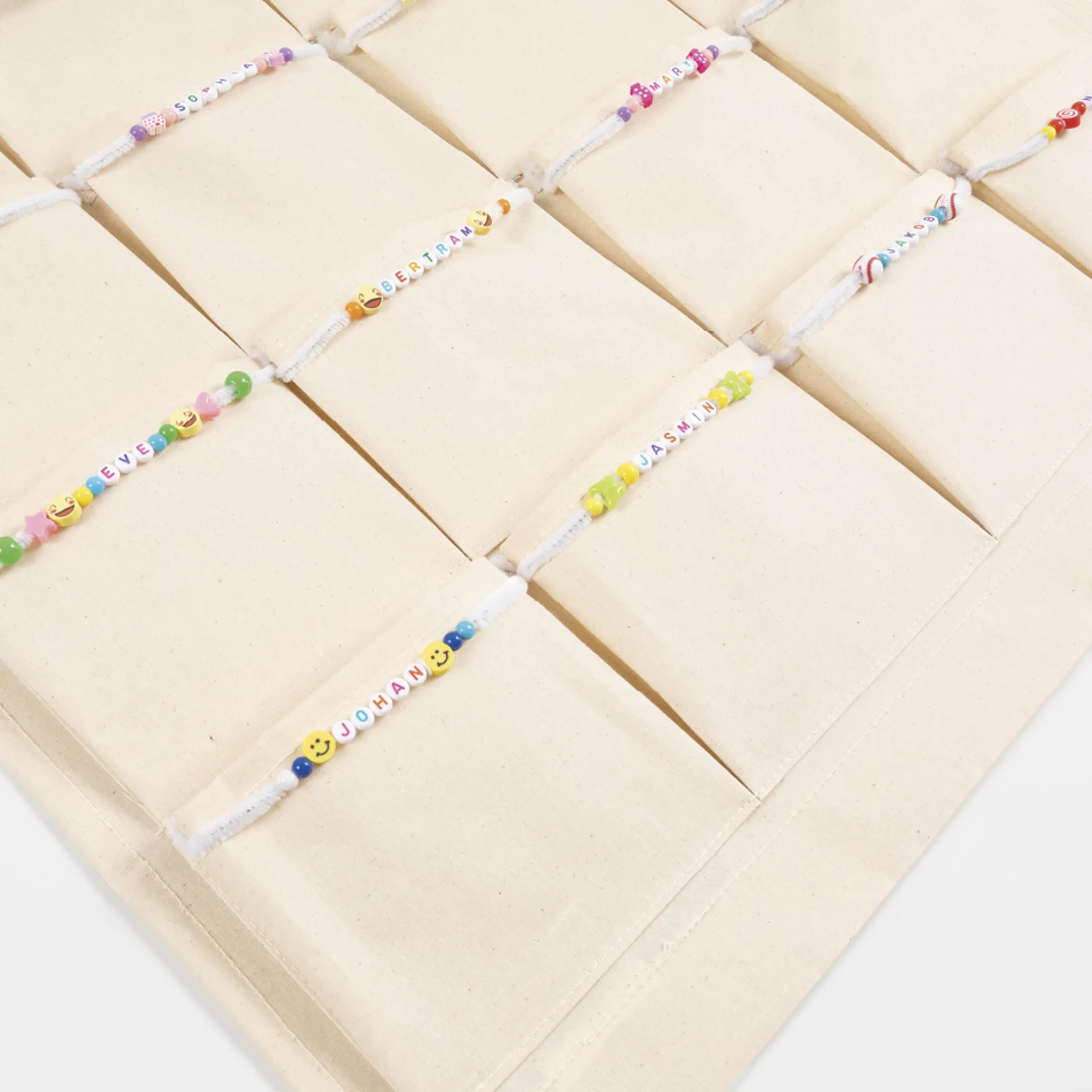 Material-Taschen-Vorhang aus Canvas, 24 Taschen, 93x60 cm