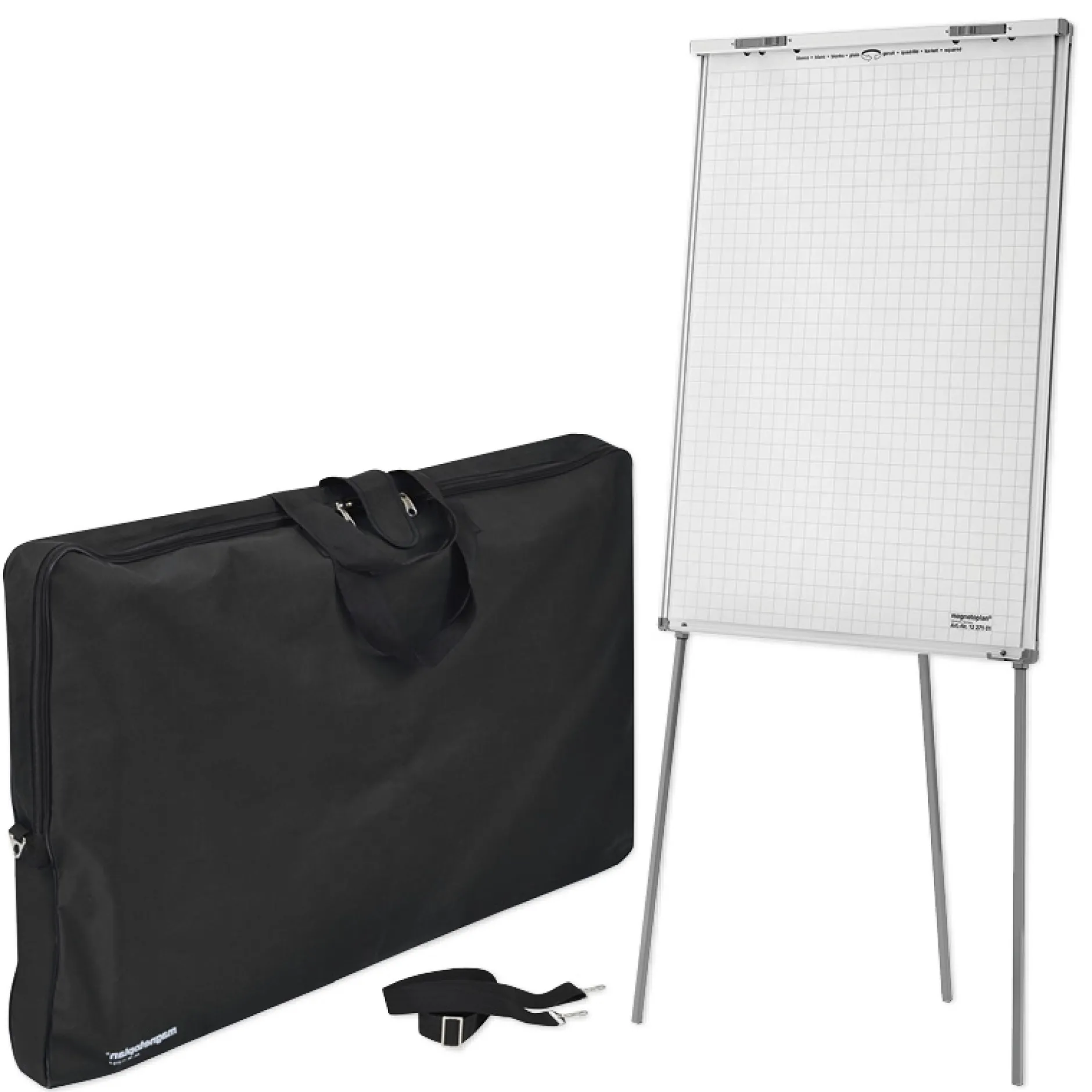 Mobil-Flipchart und Whiteboard in Tasche