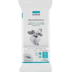 Modellierton, lufthärtend, 1.000 g, weiß