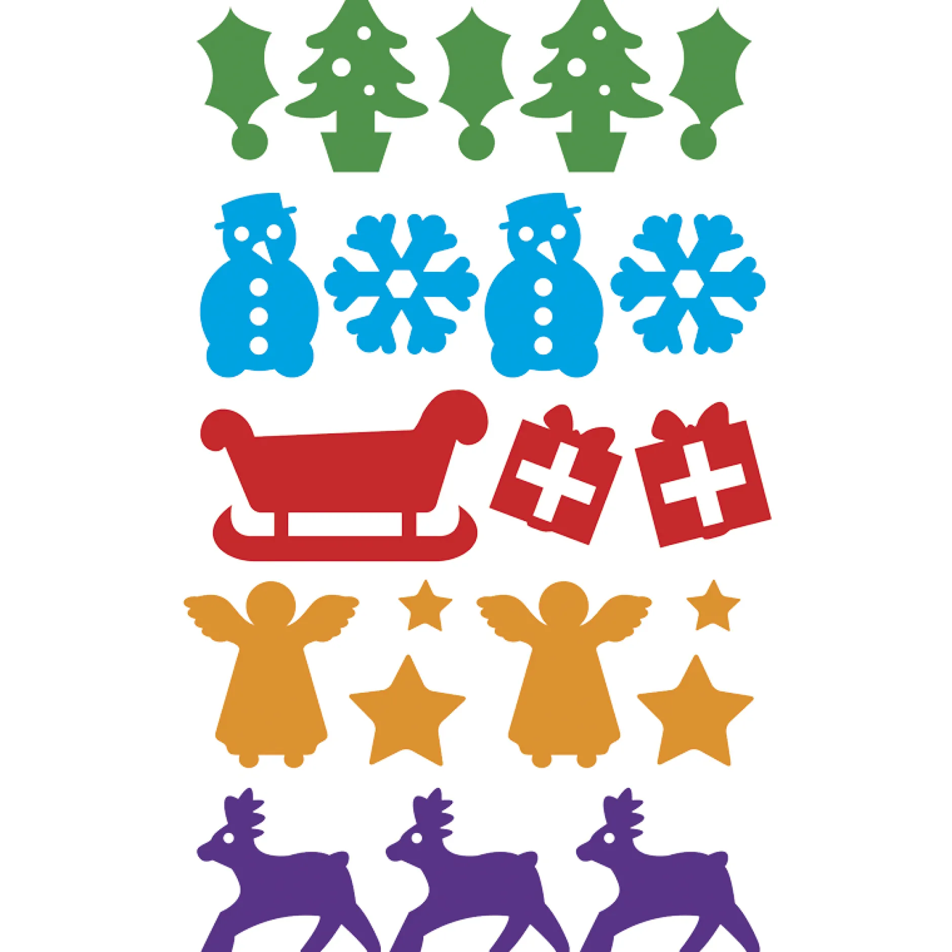 Motiv-Druckrollen "Weihnachten", 5-tlg.
