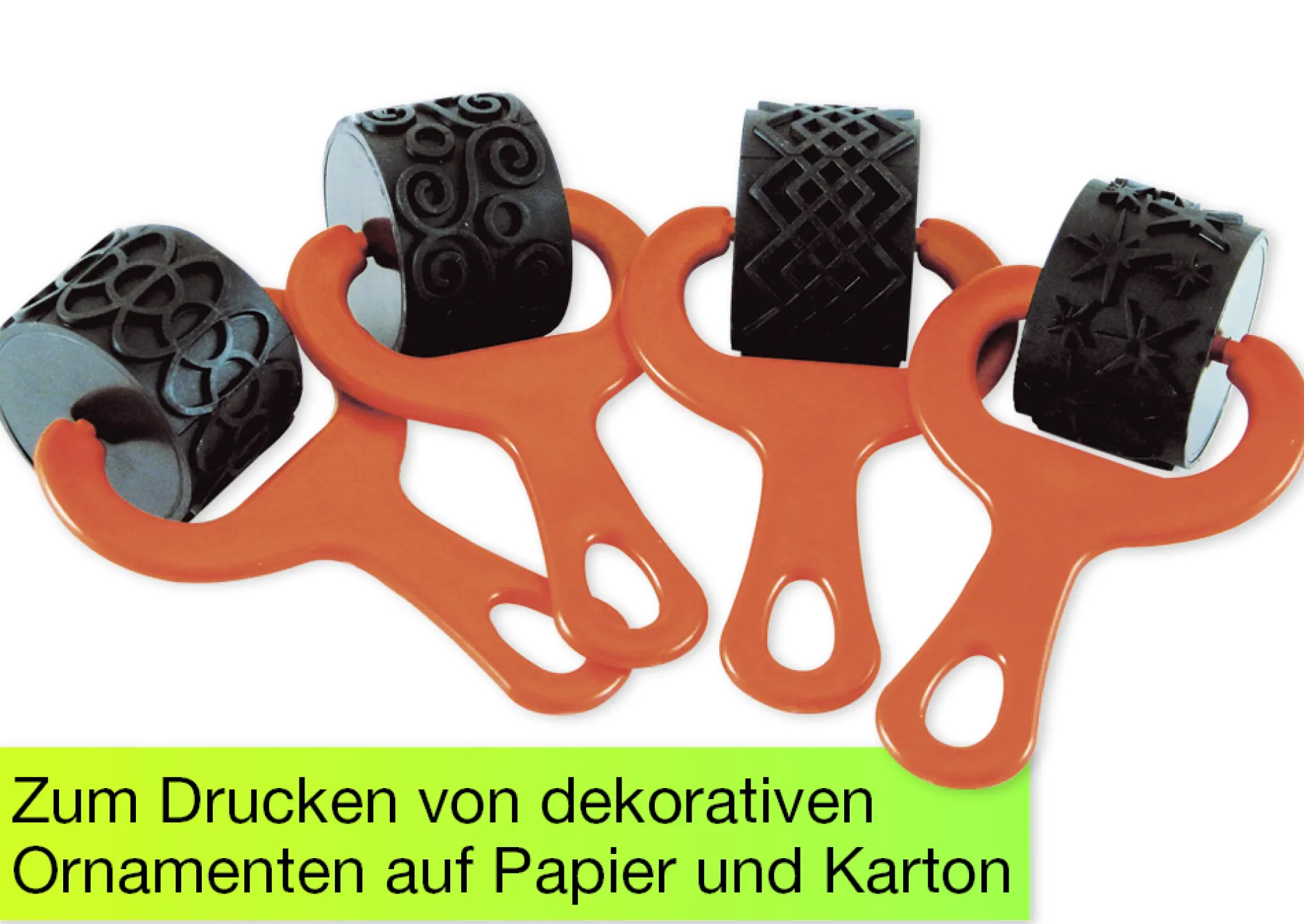 Muster-Gummirollen, 4-tlg.