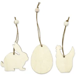 Osterschmuck aus Holz, 9-tlg.