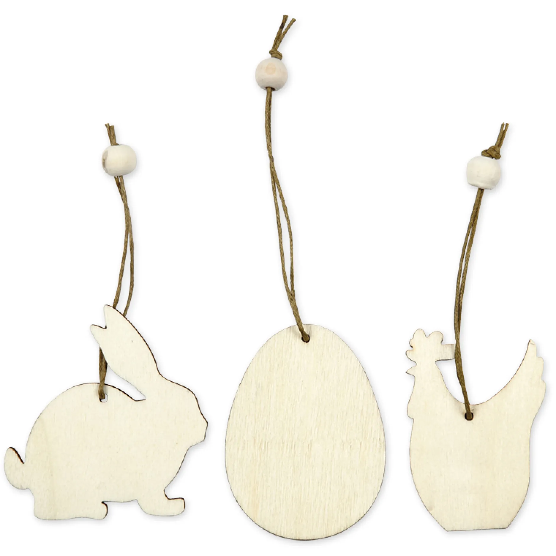 Osterschmuck aus Holz, 9-tlg.