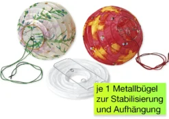 Papier-Lampions rund, 12 Stück