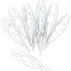 Pinzetten aus Kunststoff 11 cm, weiß, 10 Stück