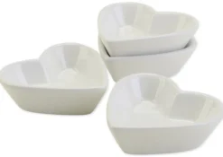 Porzellan-Schalen herzförmig, 12 Stück