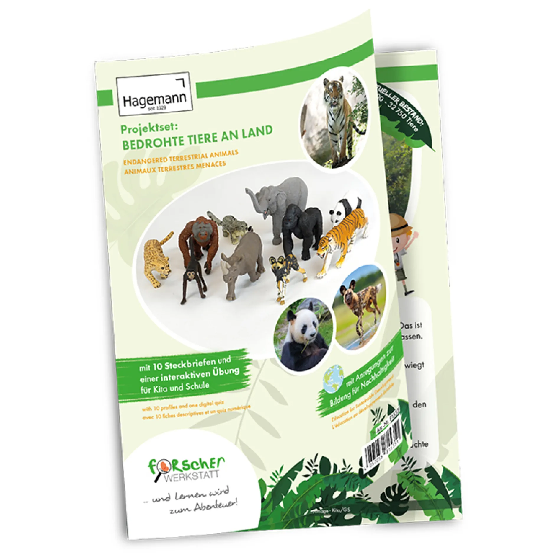 Projektset "Bedrohte Tiere an Land", 12-tlg