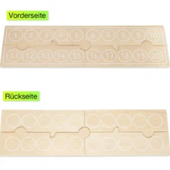 Rechenleiste aus Holz, Zahlenraum bis 20, 4-tlg.