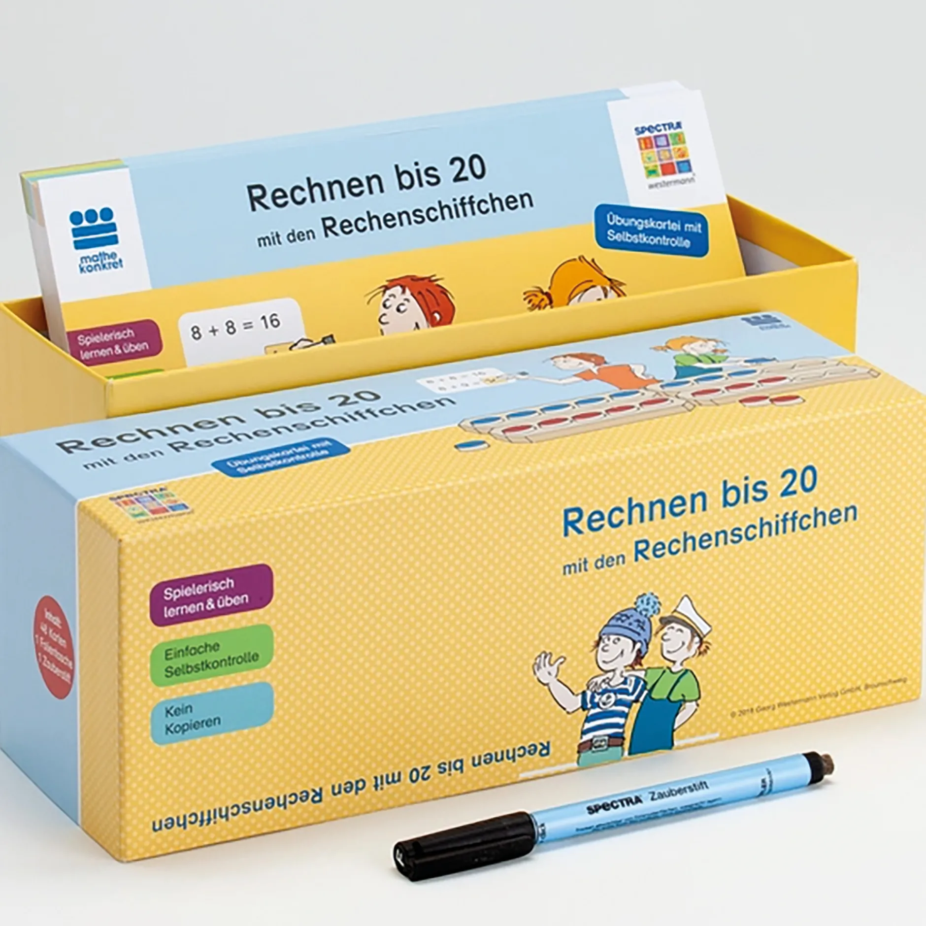 Rechnen bis 20 mit den Rechenschiffchen, Übungskartei