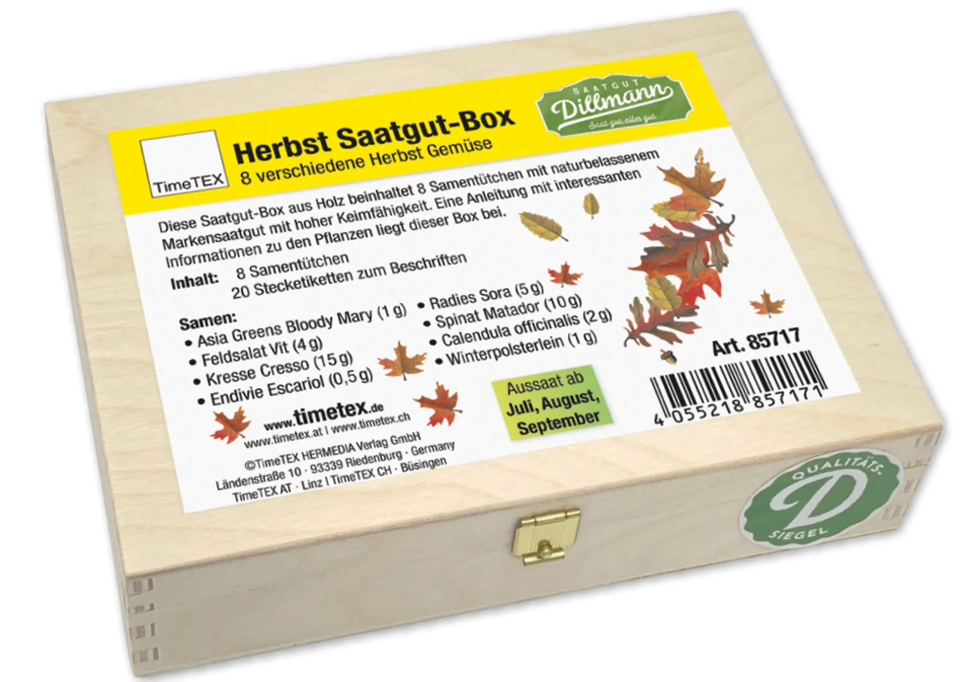 Saatgut-Box "Herbst", 8 Gemüse-Sorten