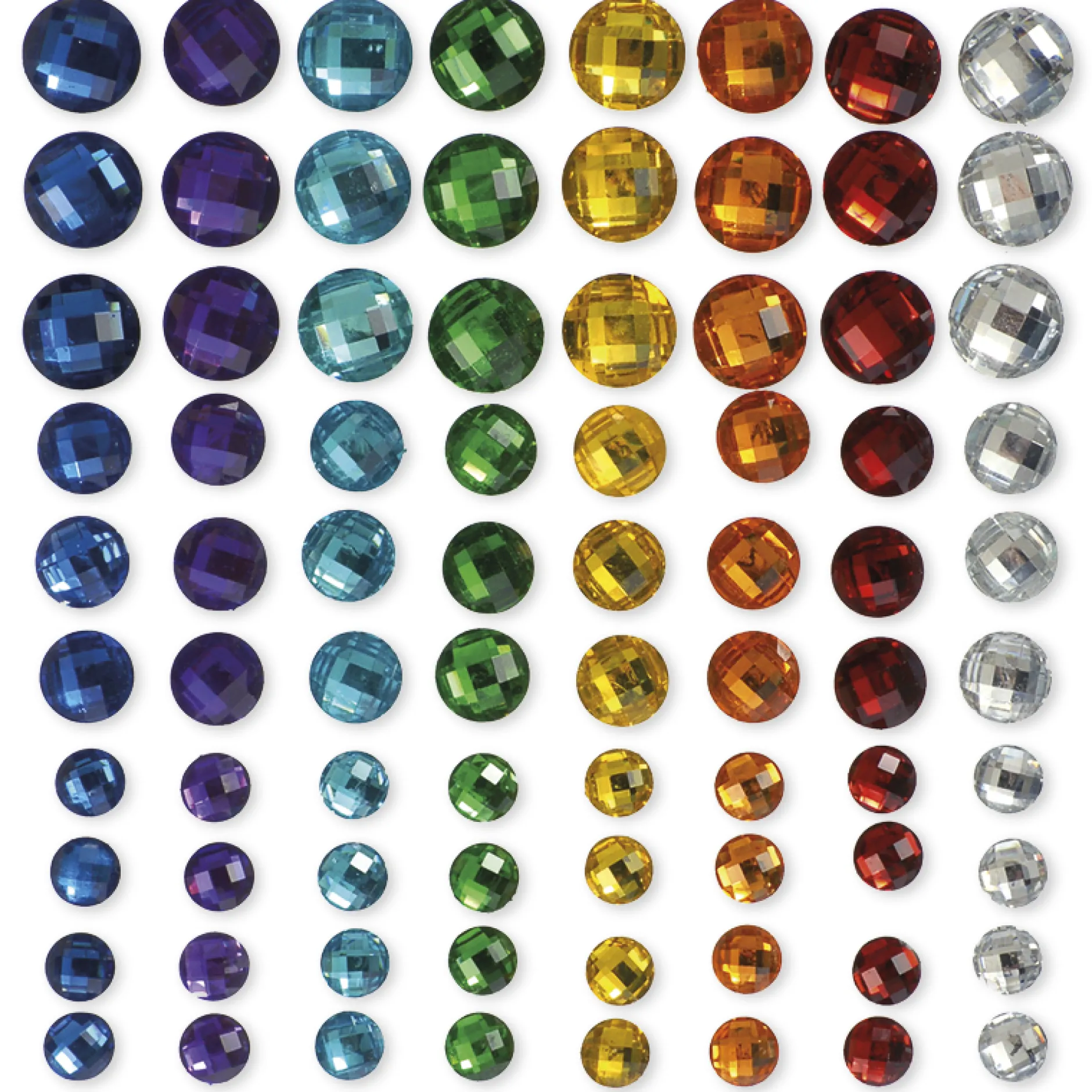 Schmuck-Steine "Regenbogen", selbstklebend, 80-tlg.