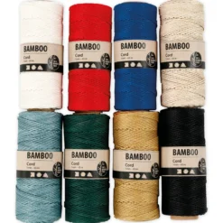 Set Bambuskordel 1 mm ø, 65 m, 8 Stück
