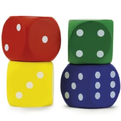 Set Flüster-Spielwürfel, 36-tlg., 4x4 cm, mit Augen, in Dose