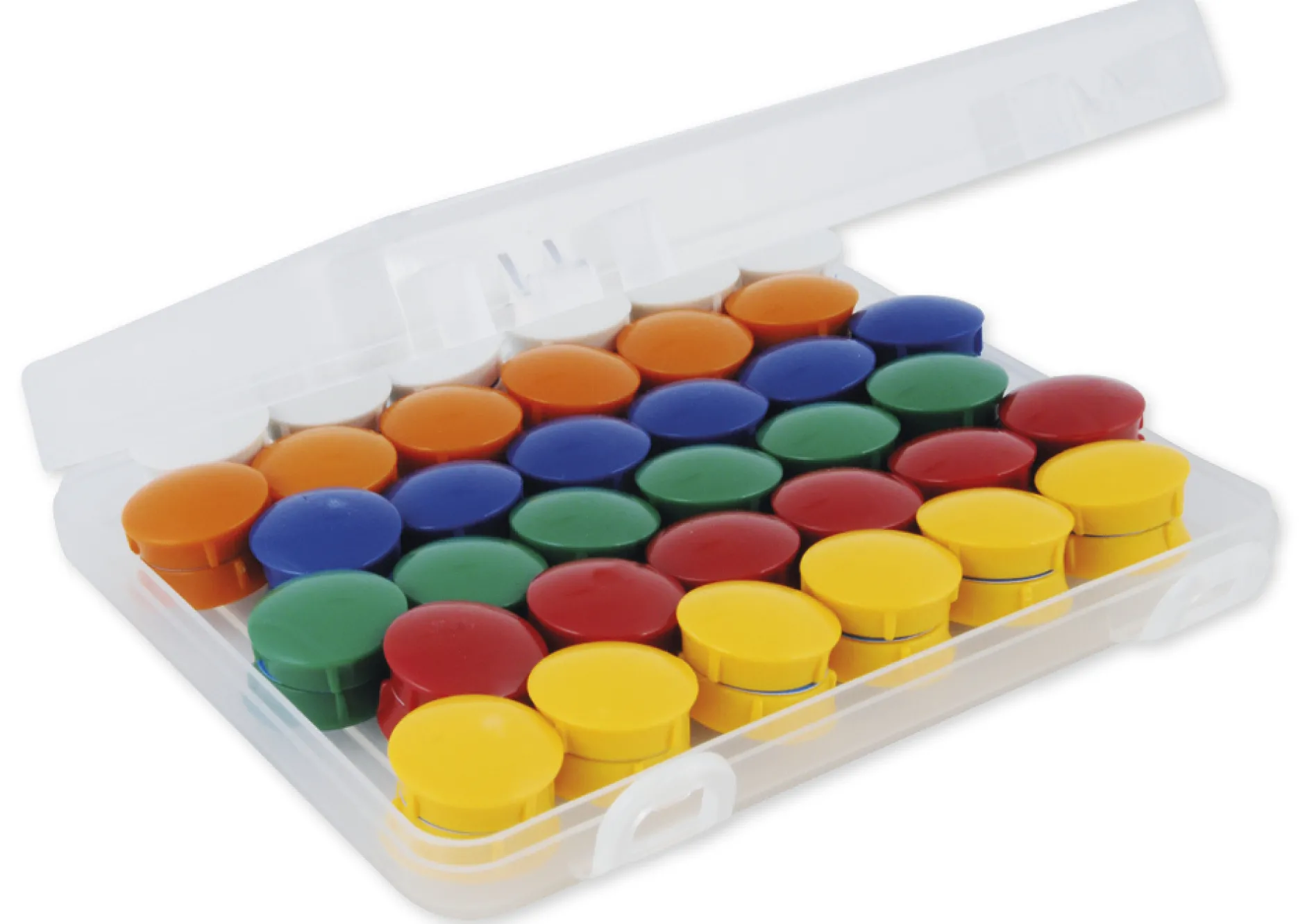 Set Haft-Magnete 21 mm ø in Box, 72-tlg.
