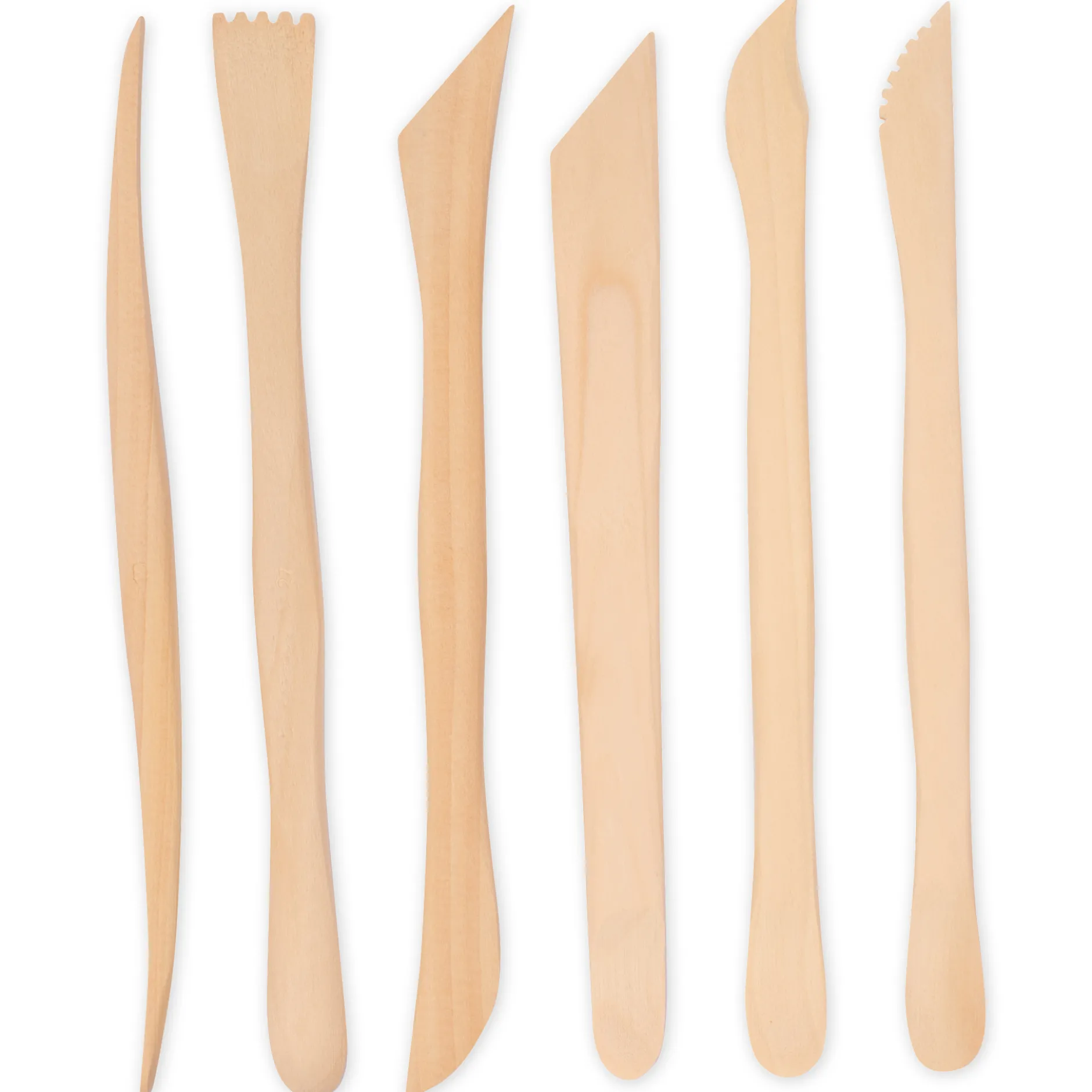 Set Modellierwerkzeug aus Holz, 6-tlg.