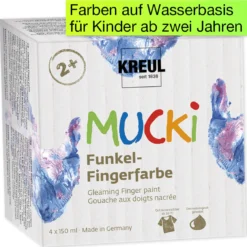 Set MUCKI Funkel-Fingerfarbe à 150 ml, 4-tlg.