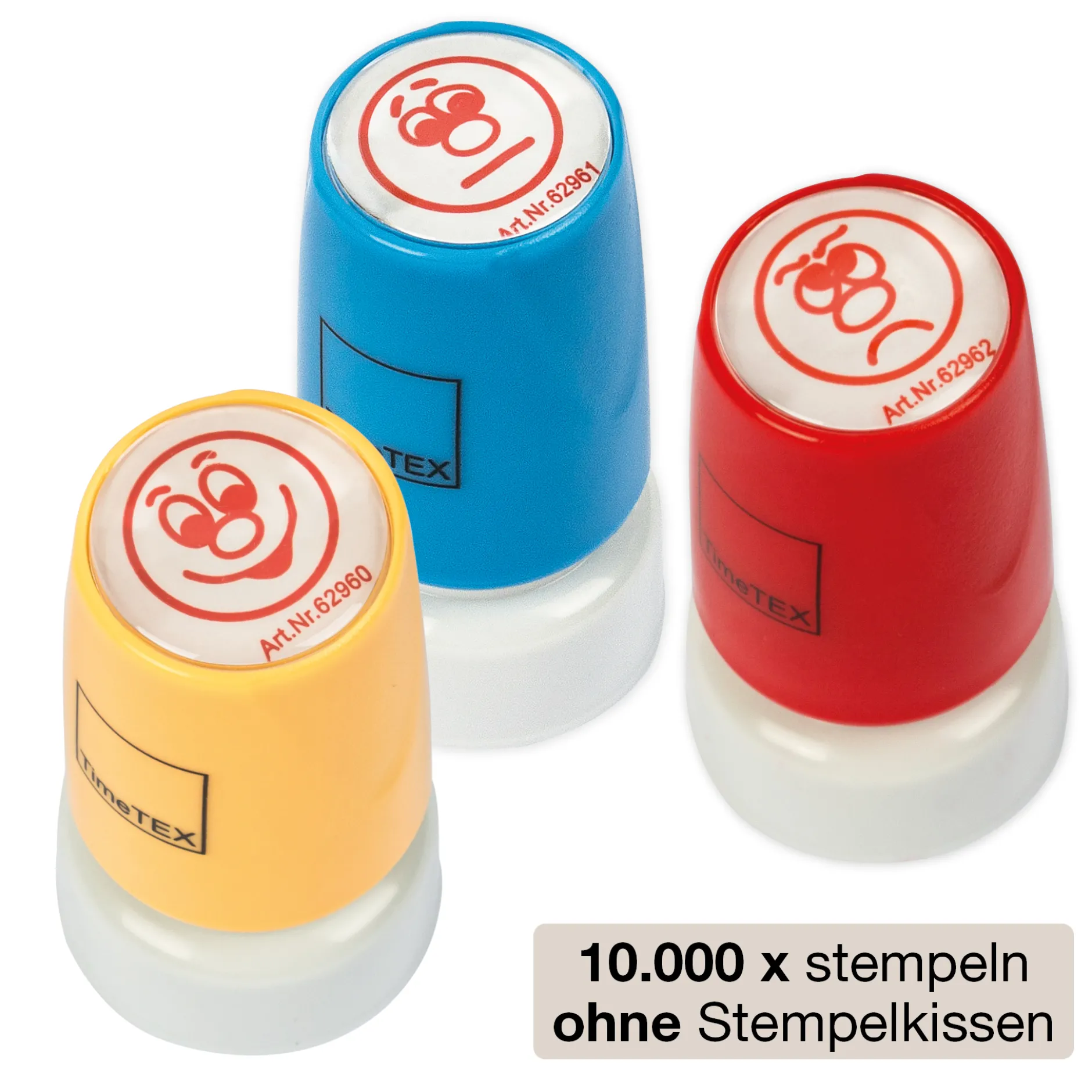Set Siebdruck-Stempel "Perpetuum" 3-tlg. "Gesichter"