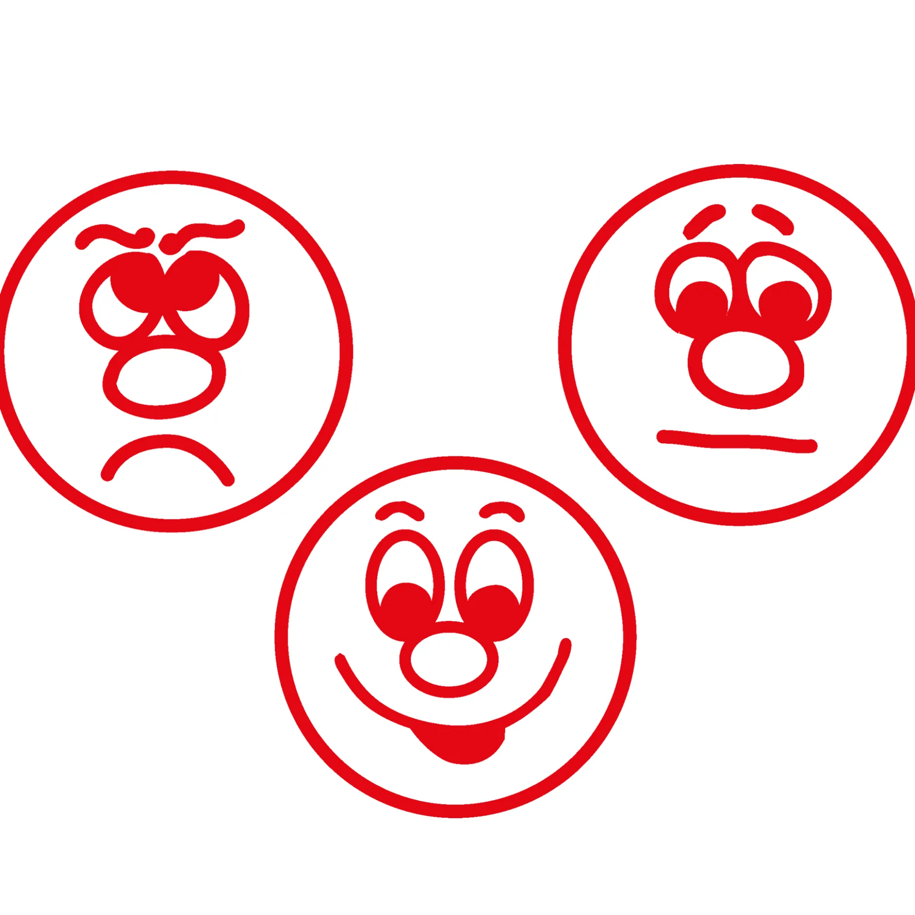 Set Siebdruck-Stempel "Perpetuum" 3-tlg. "Gesichter"