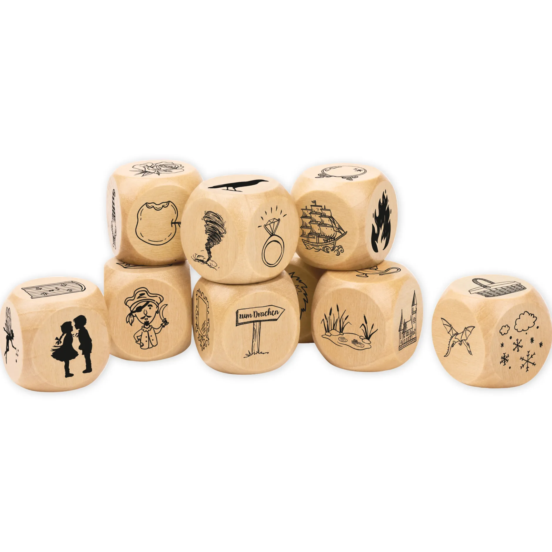 Set Würfel "Geschichten - Märchen", 9-tlg., 25 mm
