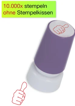 Siebdruck-Stempel "Perpetuum", "Daumen klassisch"