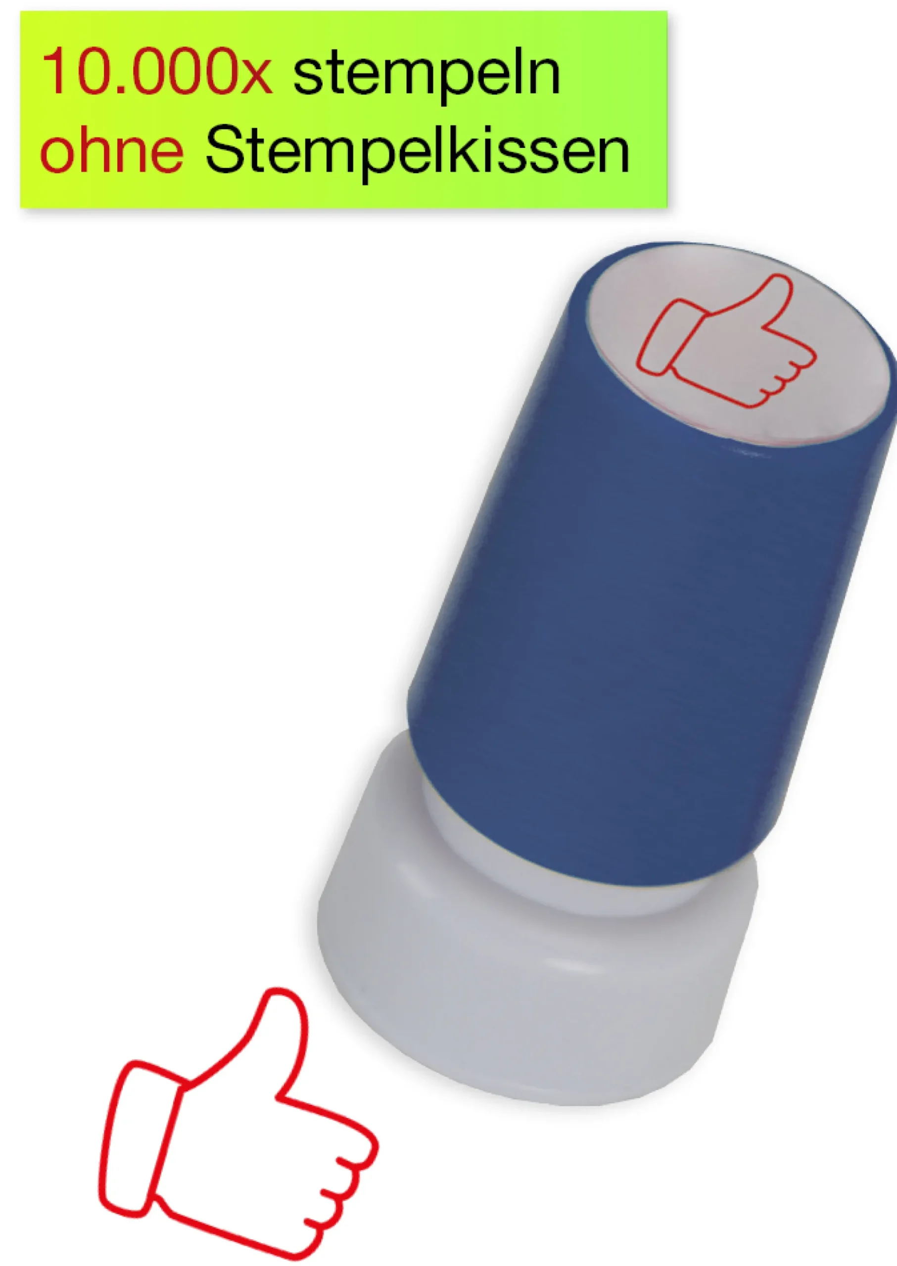 Siebdruck-Stempel "Perpetuum", "Daumen modern"
