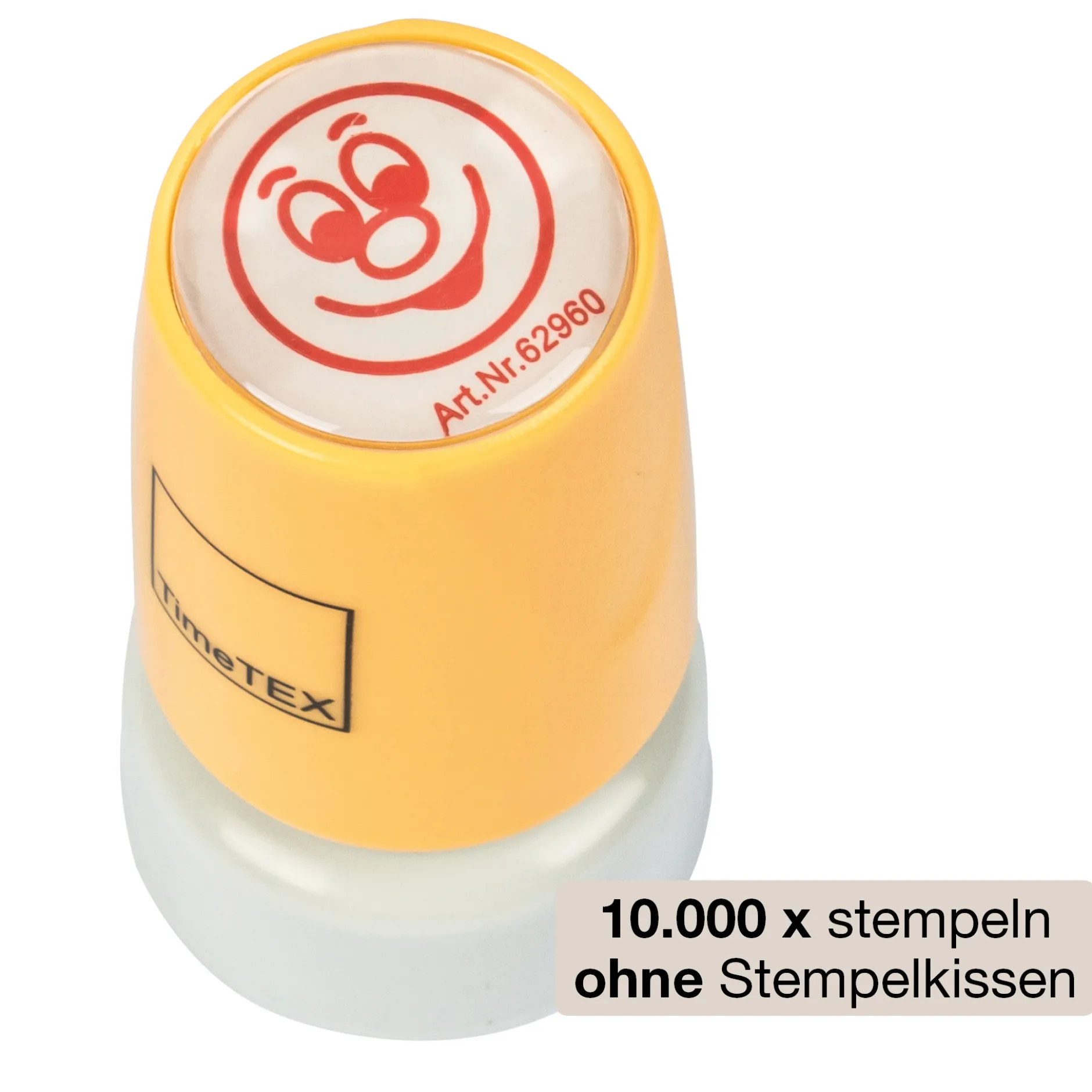 Siebdruck-Stempel "Perpetuum", "Gesicht lachend"
