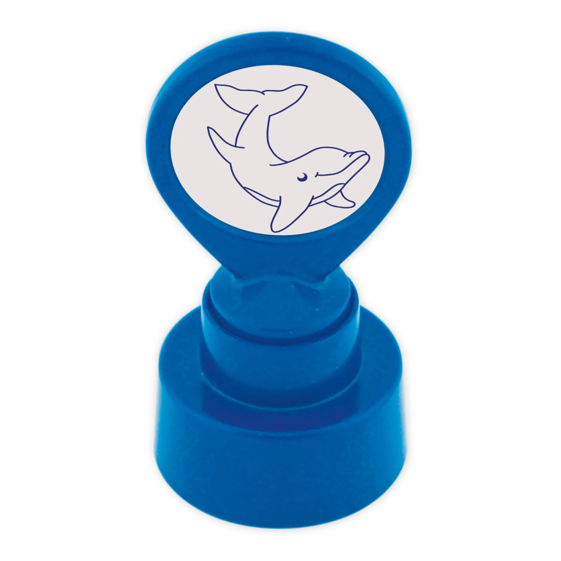 Siebdruck-Stempel "Perpetuum" rund "Delfin"