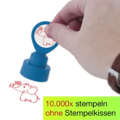 Siebdruck-Stempel "Perpetuum" rund "Elefant"