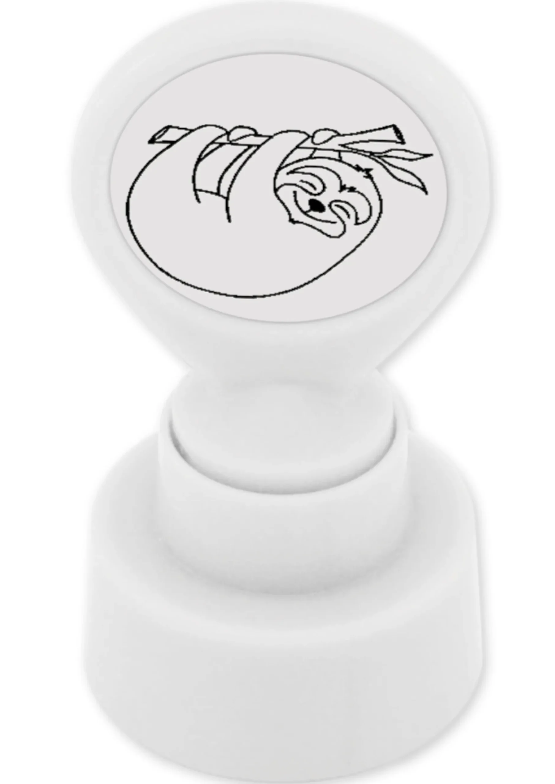 Siebdruck-Stempel "Perpetuum" rund "Faultier"