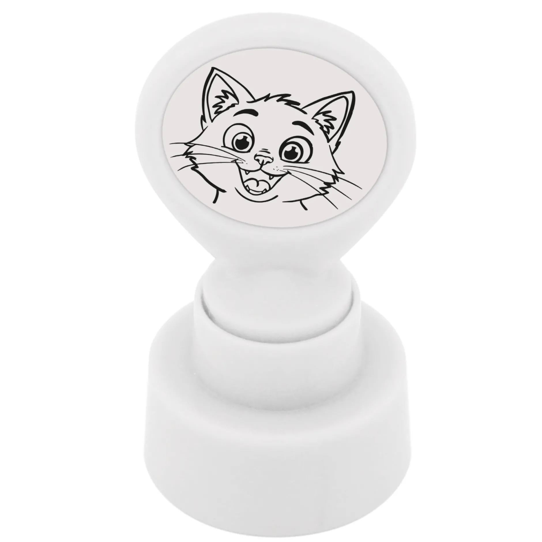 Siebdruck-Stempel "Perpetuum" rund "Katze"