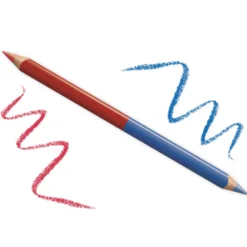 Silbenstift mit Doppelspitze rot/blau, 3-kant, 10 mm ø