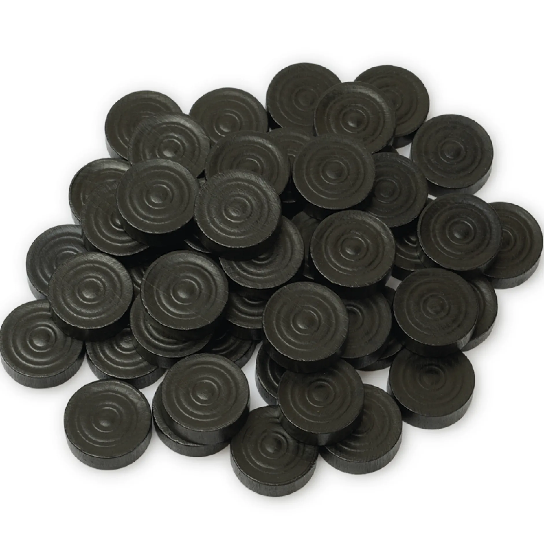 Spielsteine aus Holz, natur/schwarz, 21 mm ø, 100 Stück