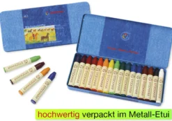 Stockmar-Wachsmalstifte, 16 Farben im Metalletui