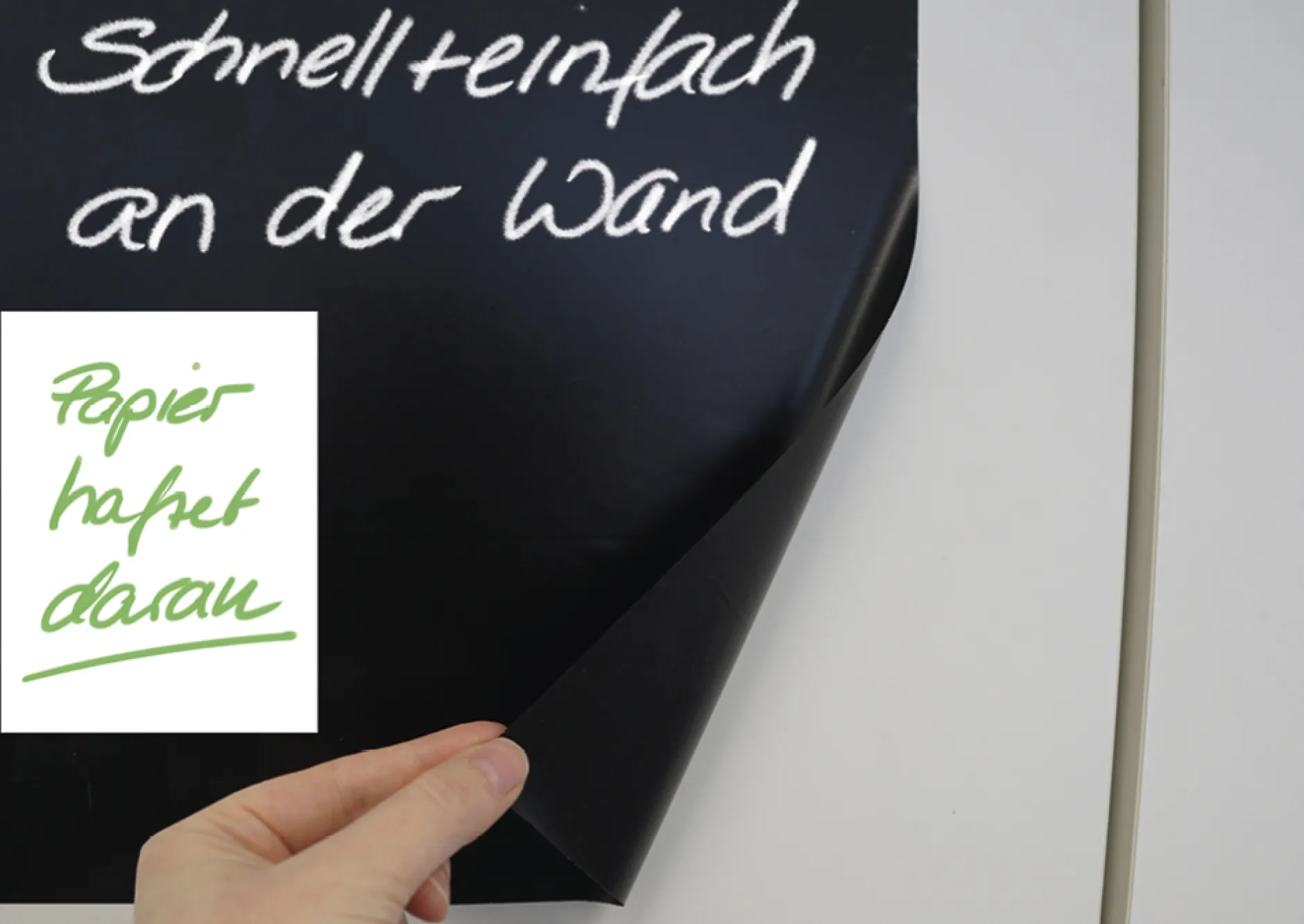 Tafel-Folie statisch, 20 m auf Rolle, schwarz glänzend, abwischbar