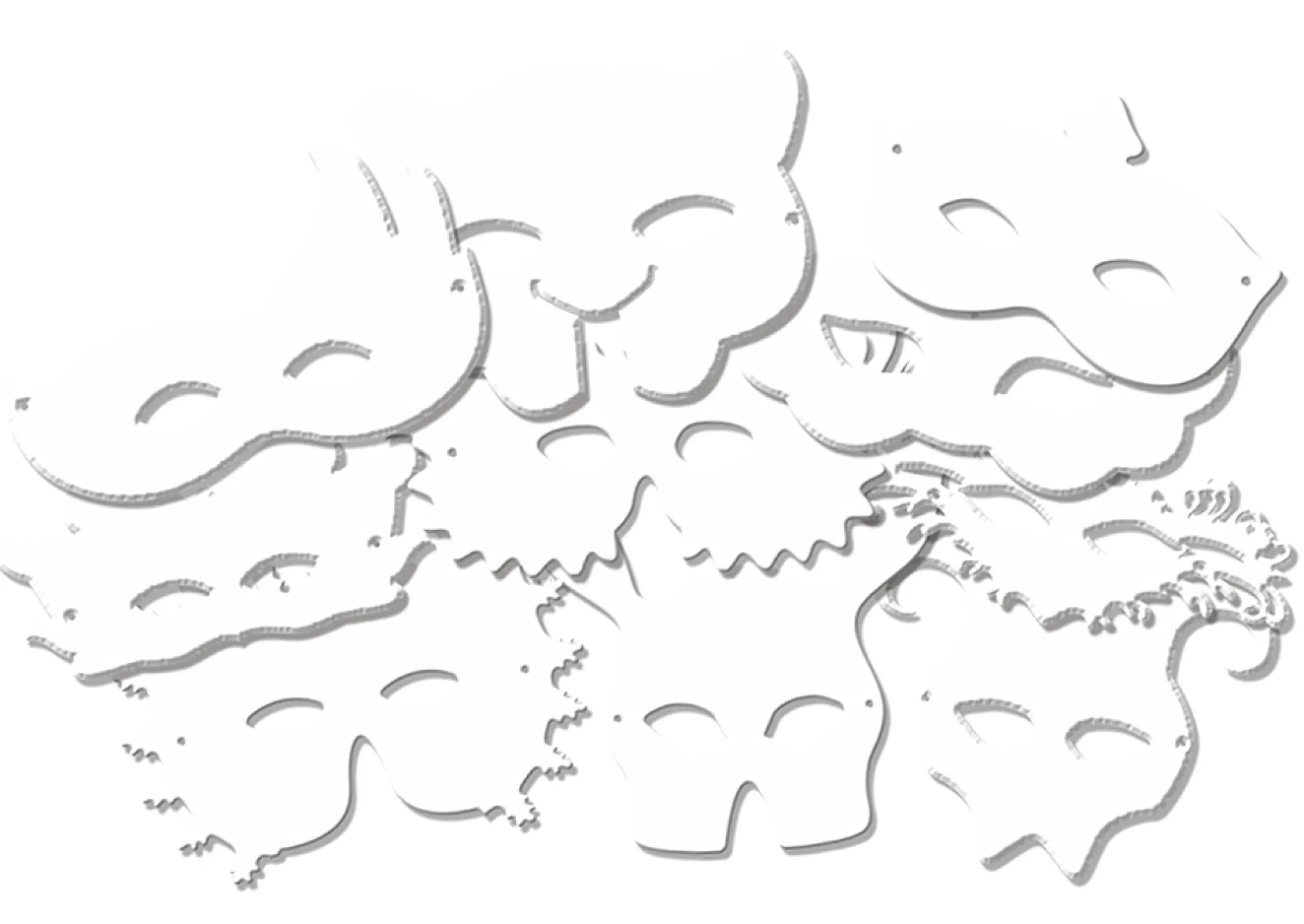 Tiermasken aus Papier, 30 Stück