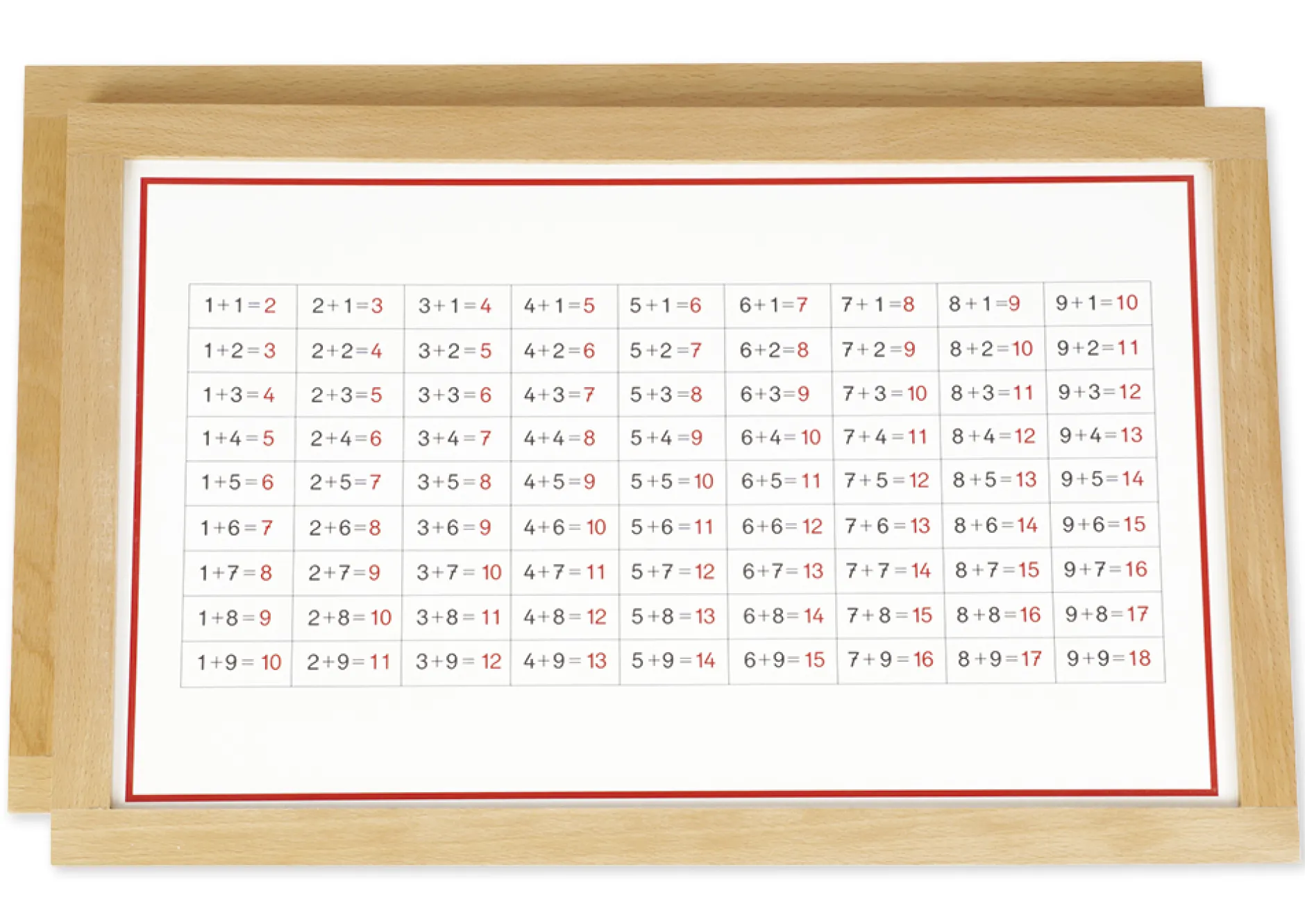 TimeTEX Additionstabellen im Holzrahmen "Montessori Premium"