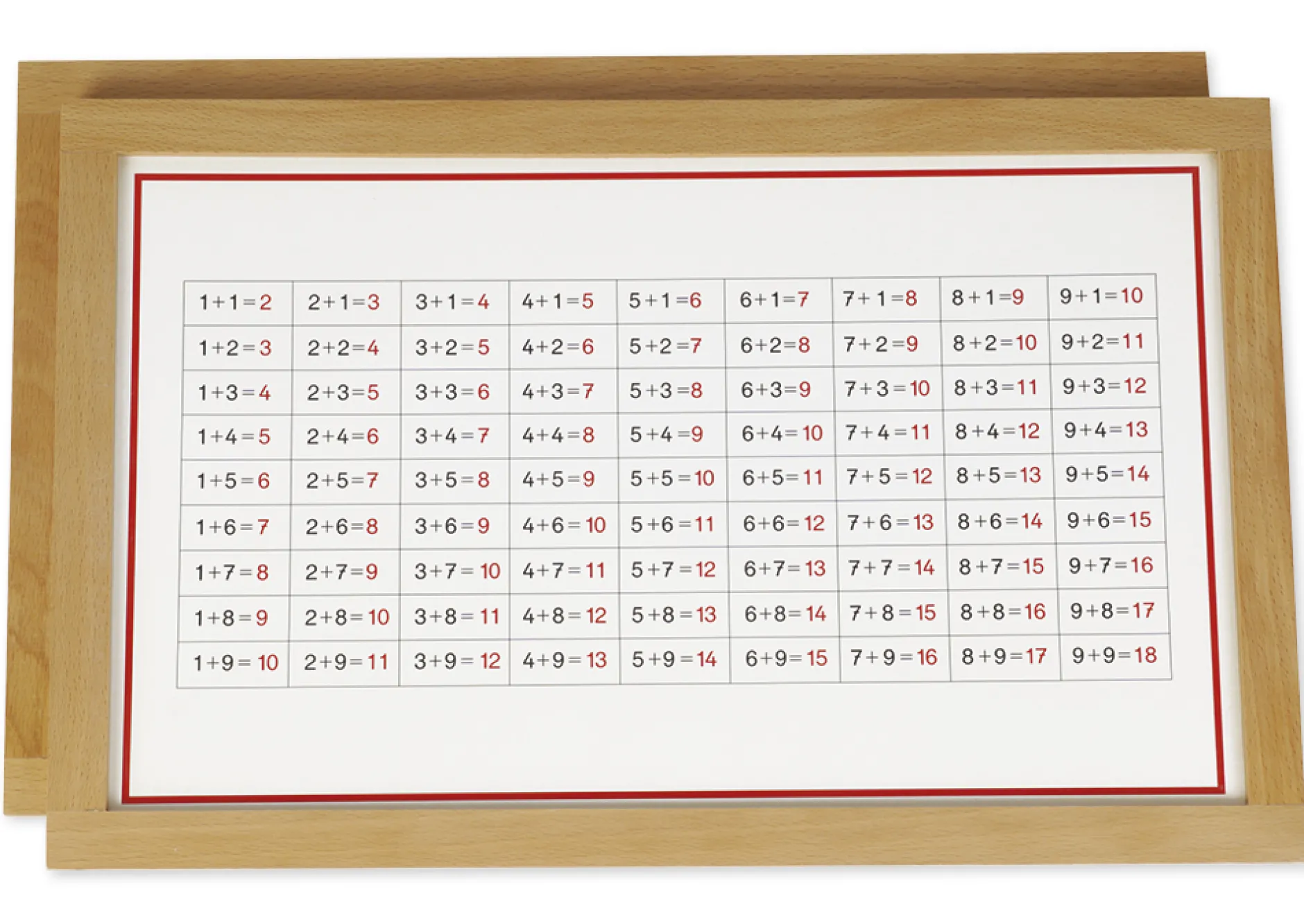 TimeTEX Additionstabellen im Holzrahmen "Montessori Premium"