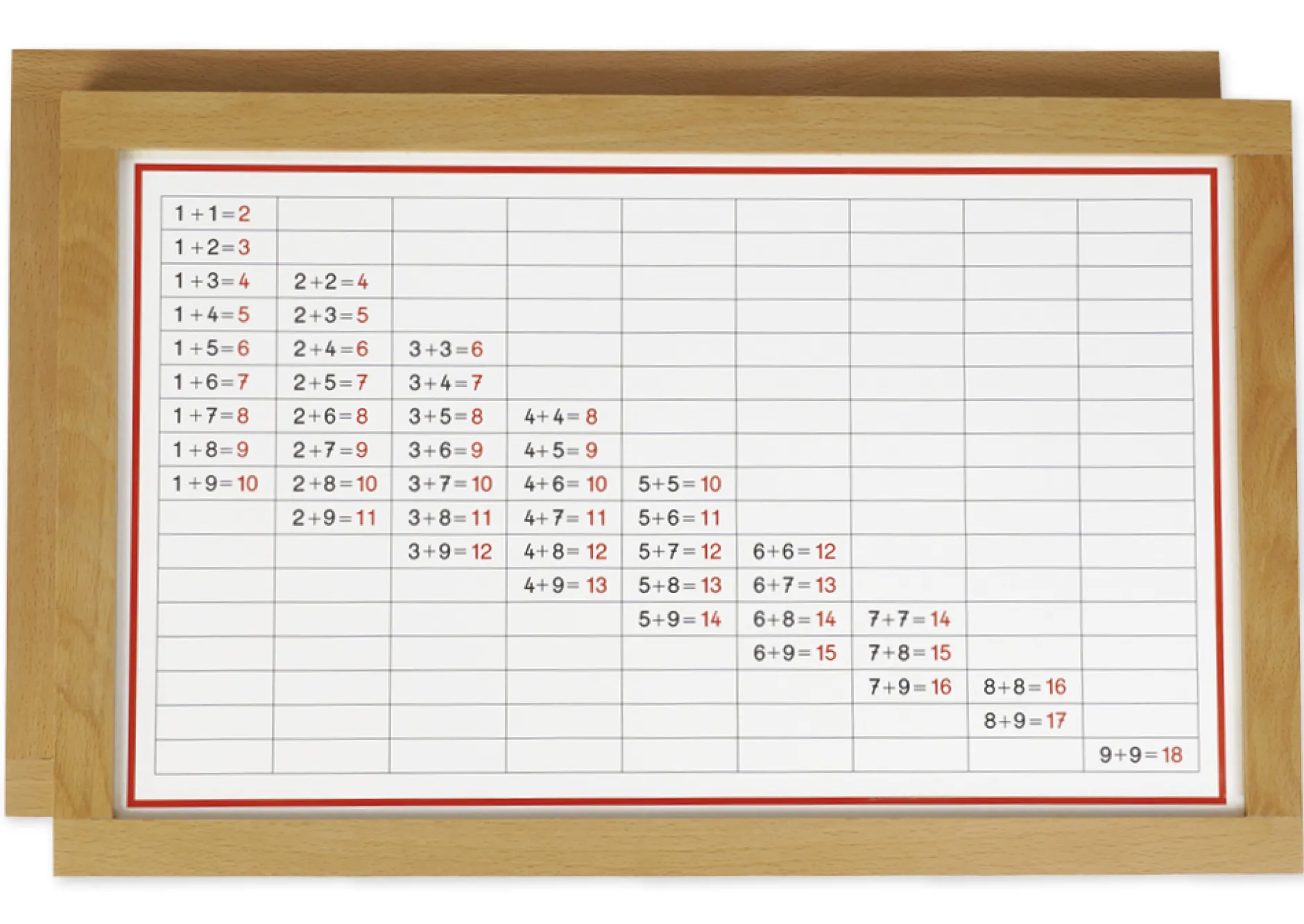 TimeTEX Additionstabellen im Holzrahmen "Montessori Premium"