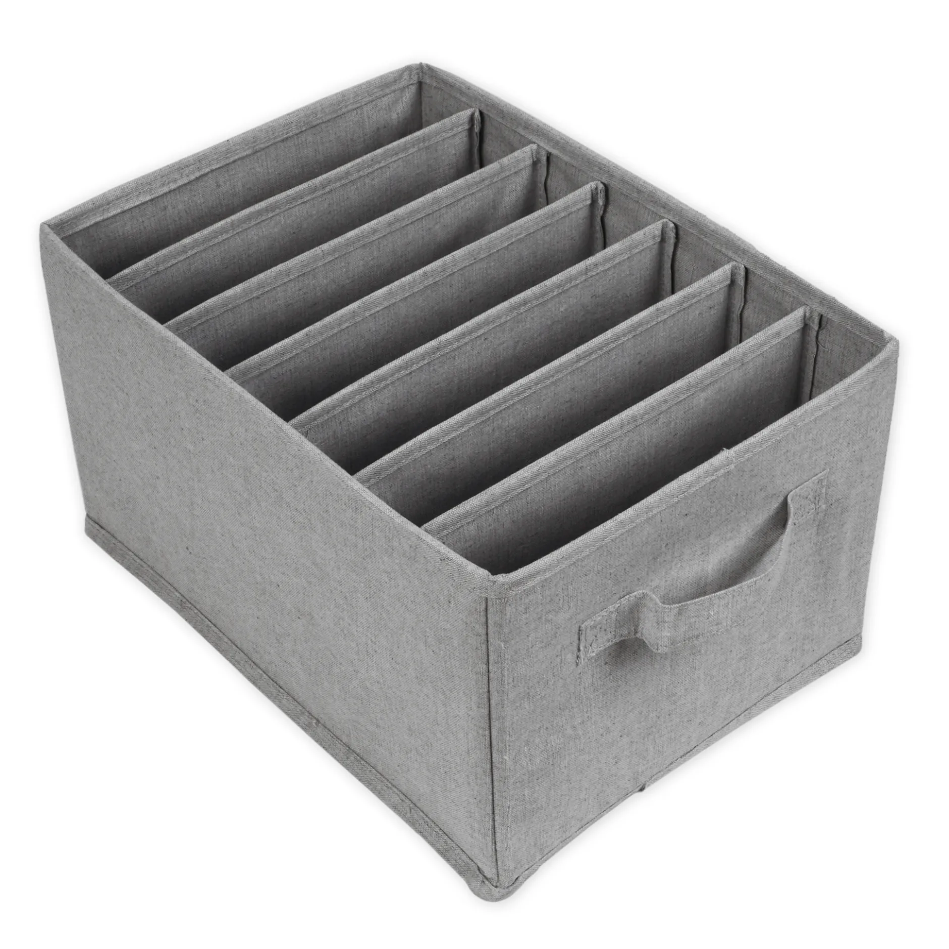 TimeTEX Fächerbox "Origami" A4 mit 7 Fächern, aus Stoff, hellgrau