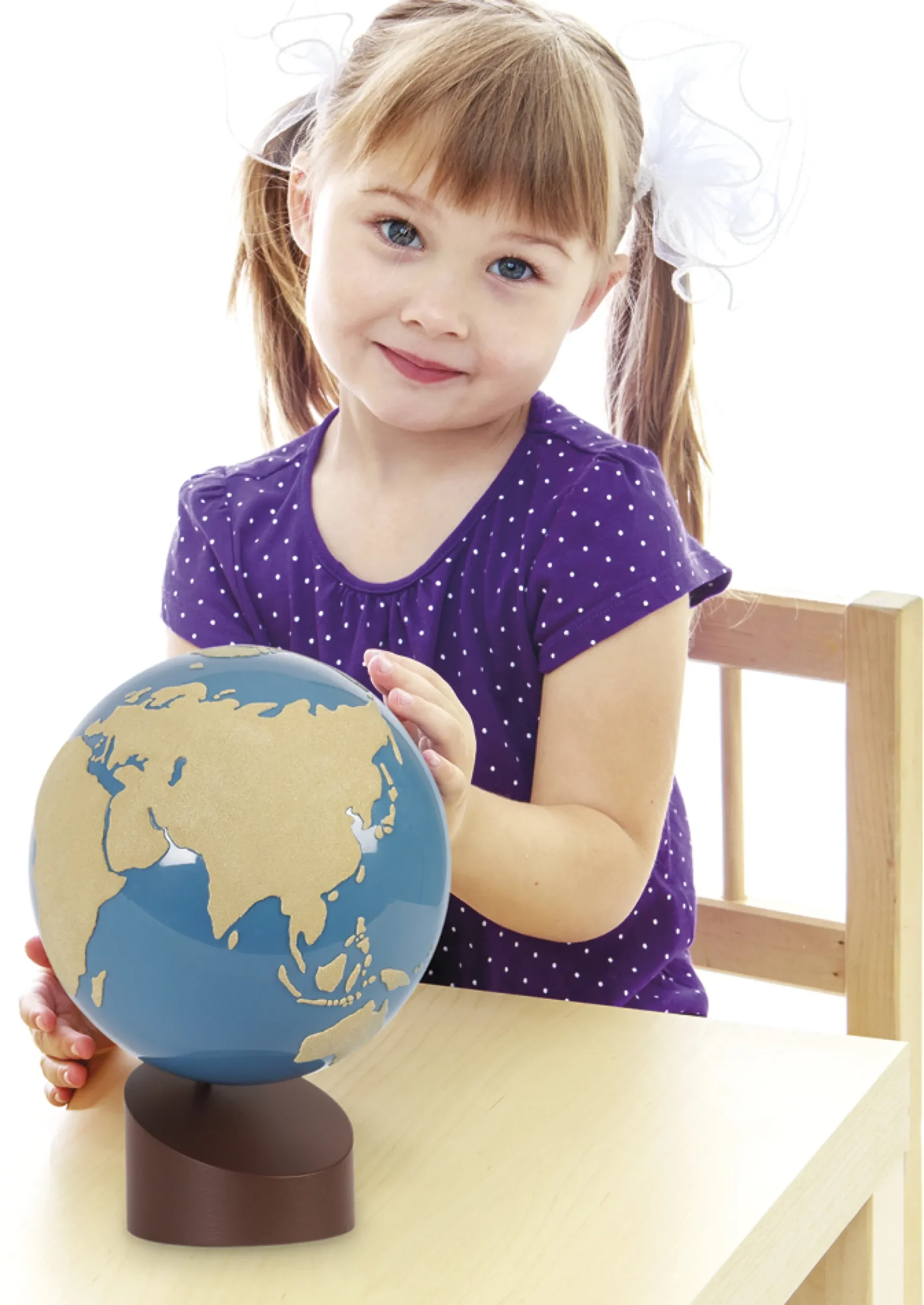TimeTEX Globus Land und Wasser, Sandpapier "Montessori Premium"