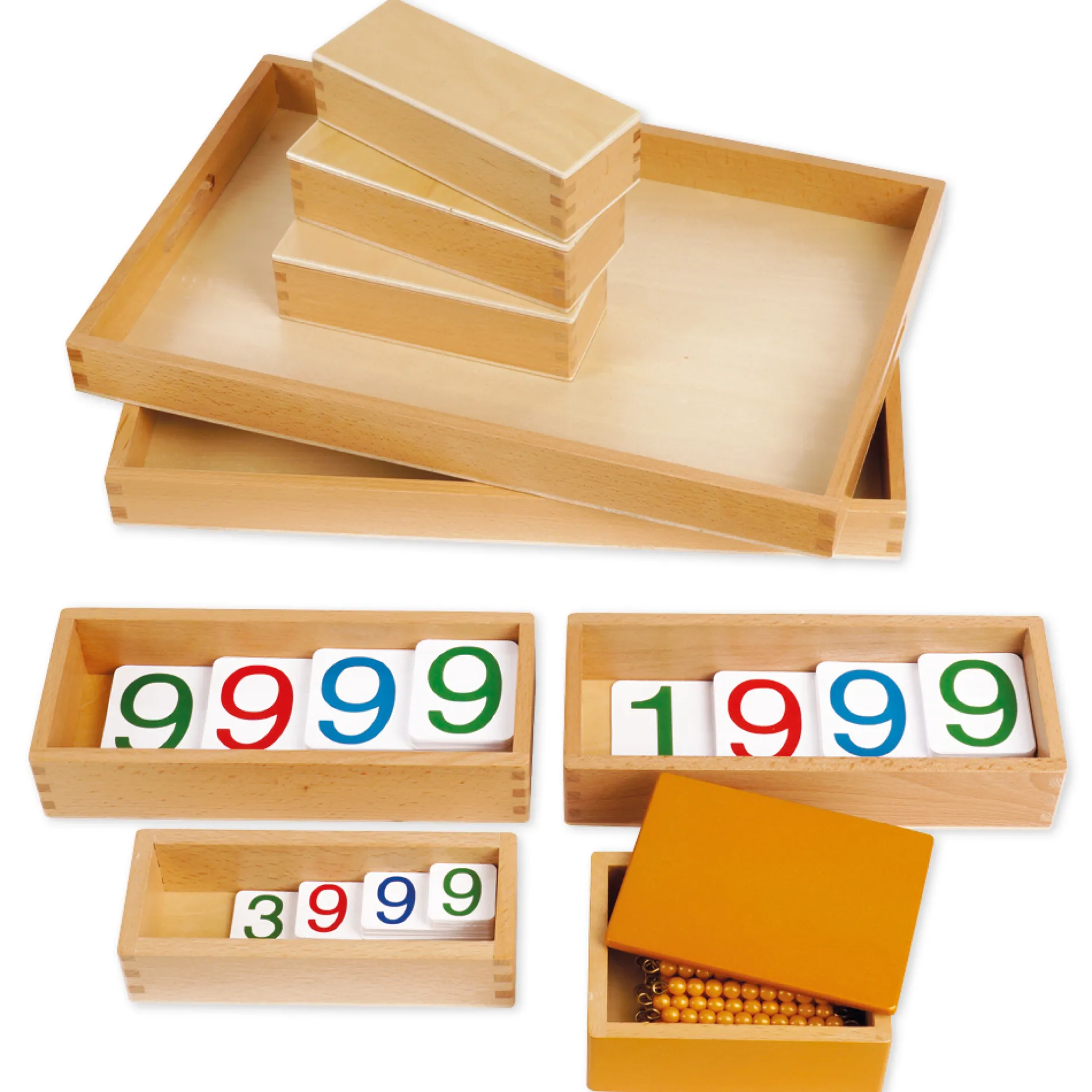 TimeTEX Goldenes Perlenmaterial, Komplettsatz "Montessori Premium"