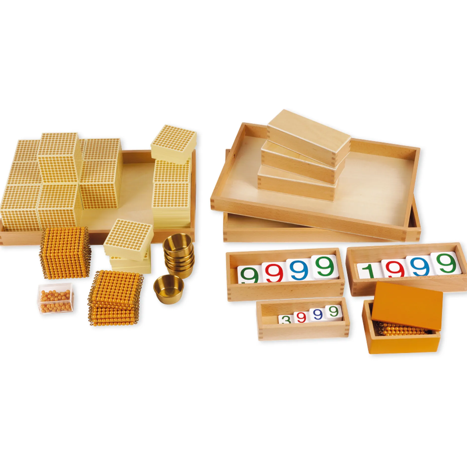 TimeTEX Goldenes Perlenmaterial, Komplettsatz "Montessori Premium"