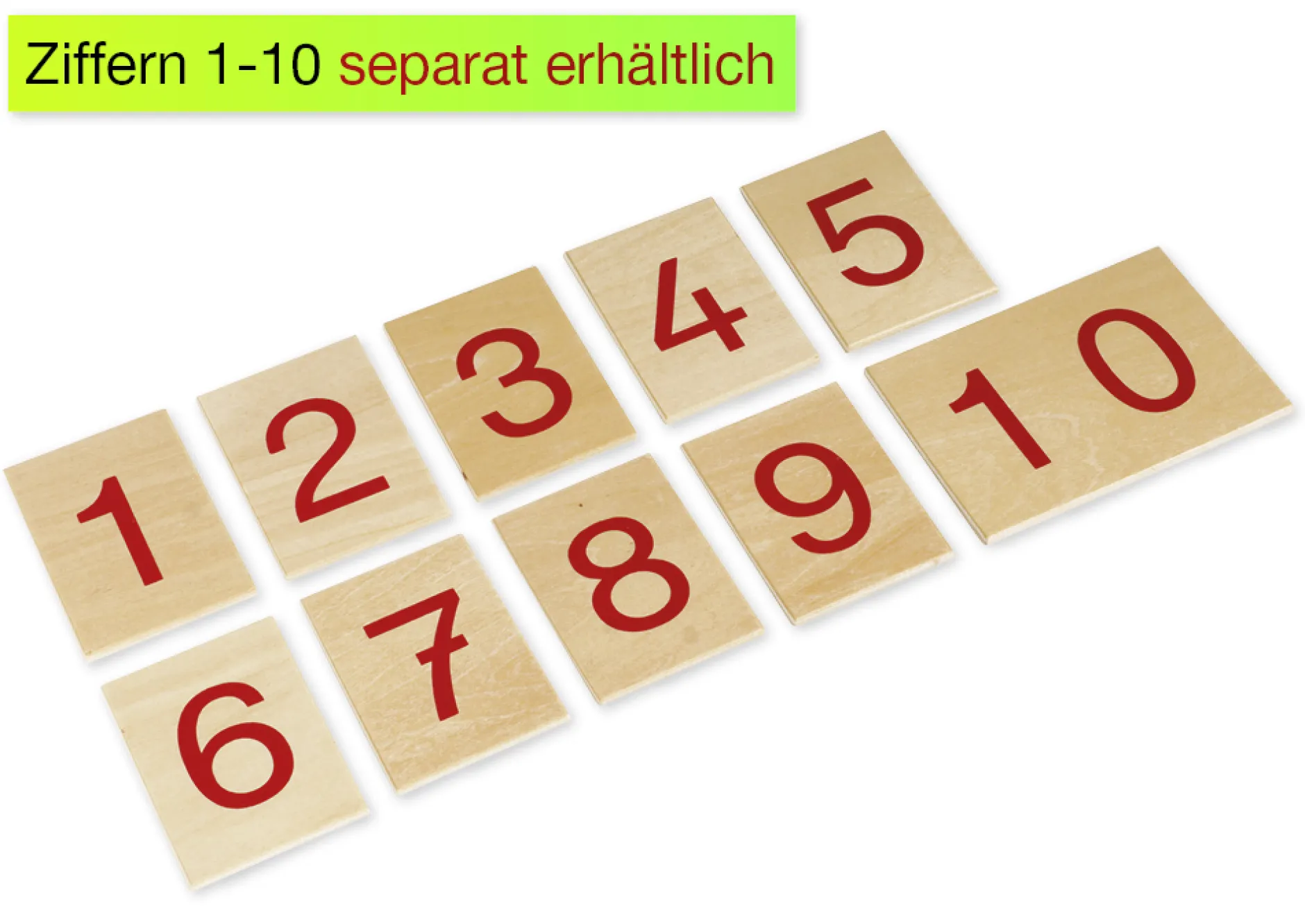 TimeTEX Kasten für die Ziffern 1-10 auf Holzbrettchen "Montessori Premium"