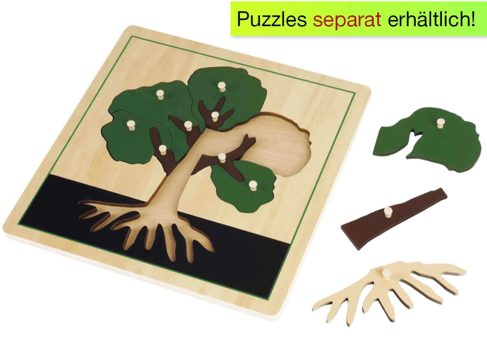 TimeTEX Kasten mit 3 Fächern für die botanischen Puzzles "Montessori Premium"