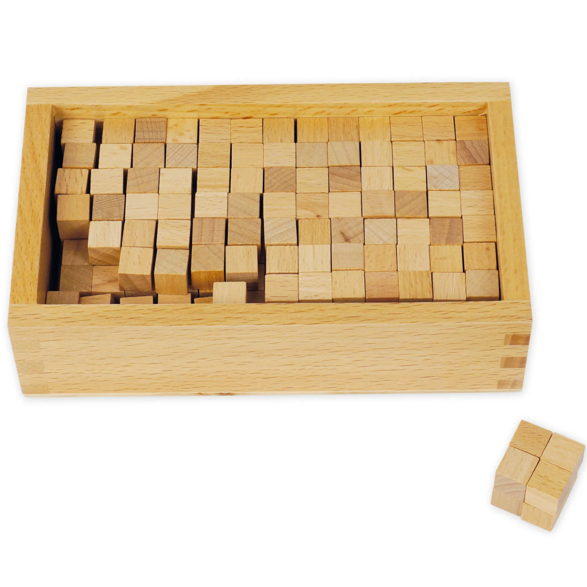 TimeTEX Kasten mit Kuben zum Rosa Turm "Montessori Premium"