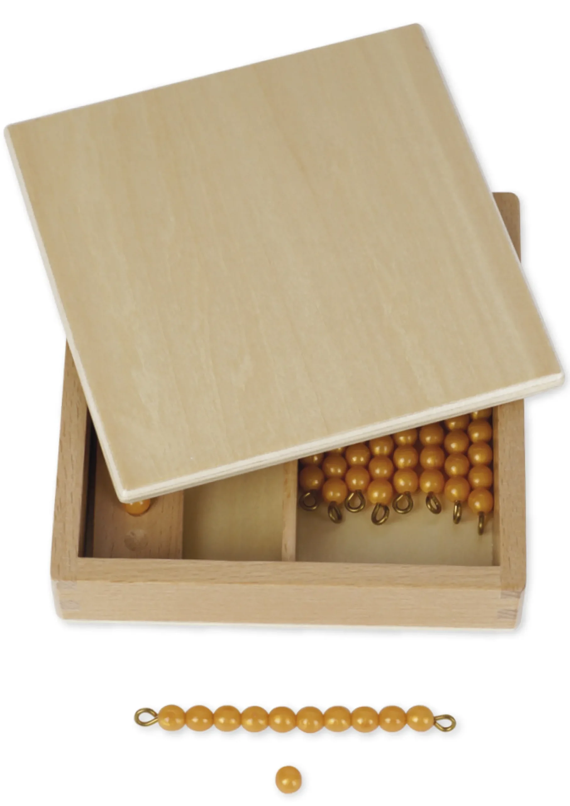 TimeTEX Kasten mit Zehnerstangen und Einerperlen, lose Perlen "Montessori Premium"