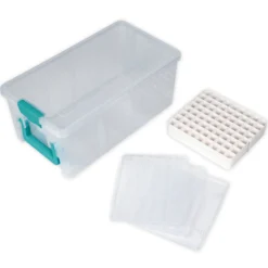 TimeTEX Klappdeckel-Box mit Stifte-Einsatz, transparent