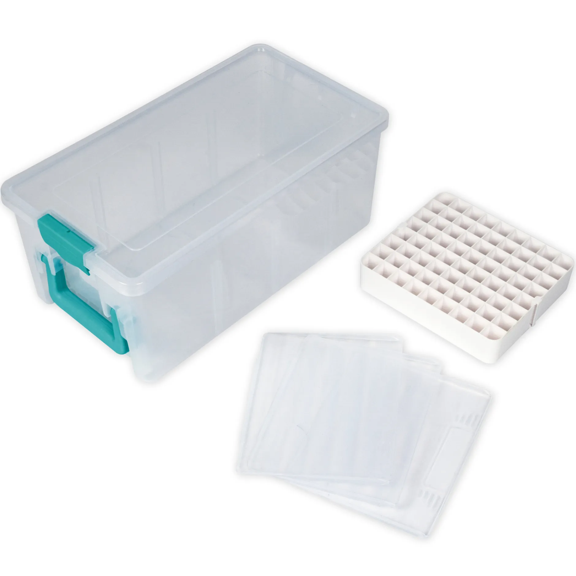 TimeTEX Klappdeckel-Box mit Stifte-Einsatz, transparent