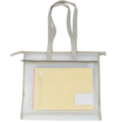 TimeTEX Material-Umhängetasche "OrgaBag", transparent/beige